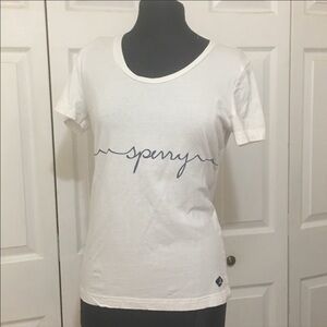 100% Cotton Sperry T-shirt in white
